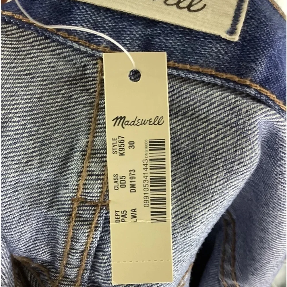 NWT Madewell Sz 30 Rigid Denim A-Line Mini Skirt Blue 100% Cotton Fringe Hem
